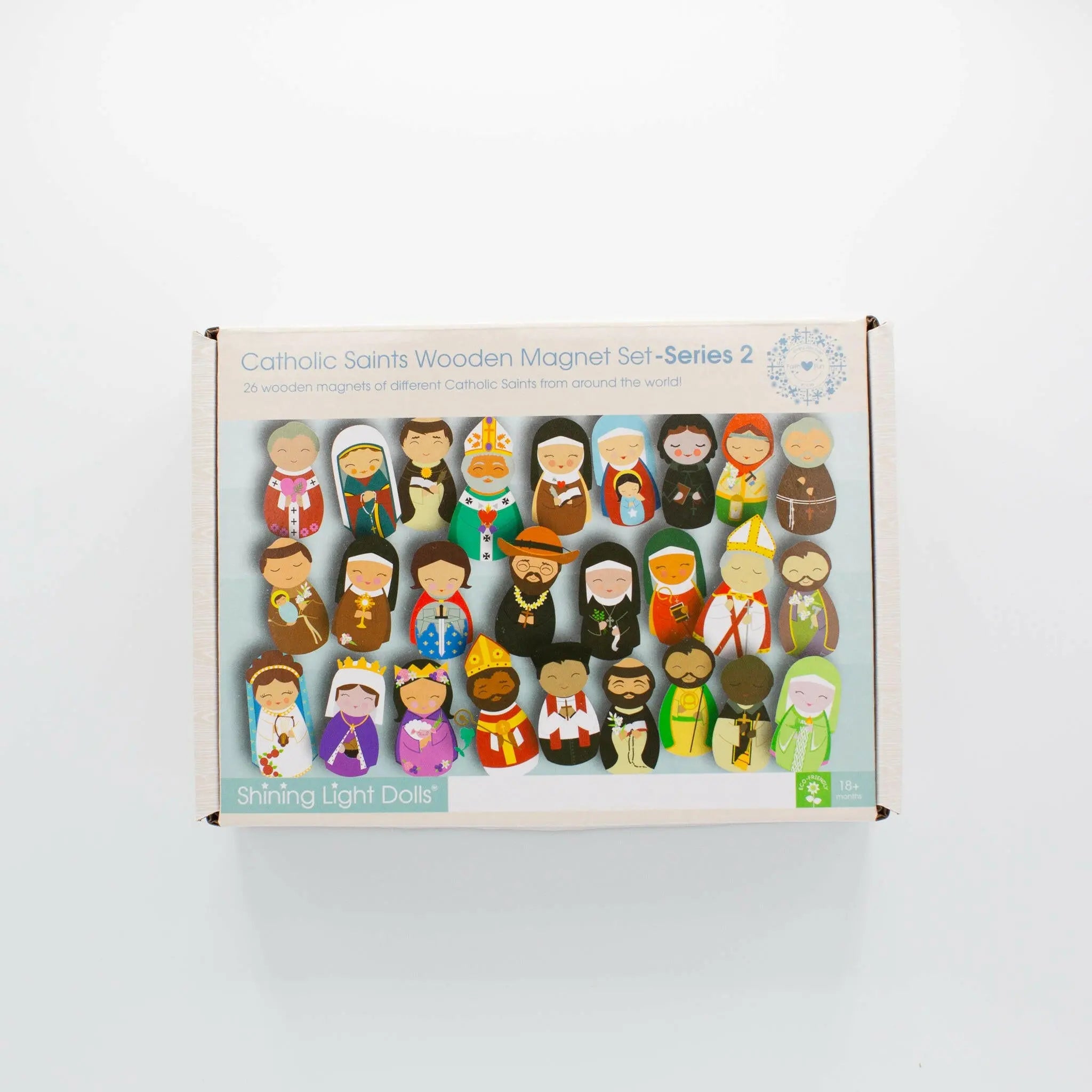 Series 2- Catholic Saints Wooden Magnet Set - Shining Light Dolls