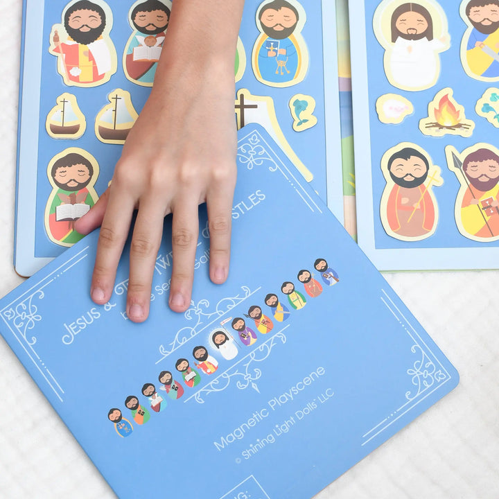 Jesus & the Twelve Apostles - Magnetic Playscene Shining Light Dolls