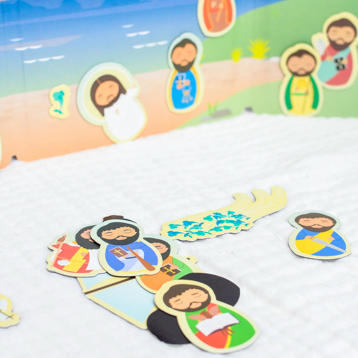 Jesus & the Twelve Apostles - Magnetic Playscene Shining Light Dolls
