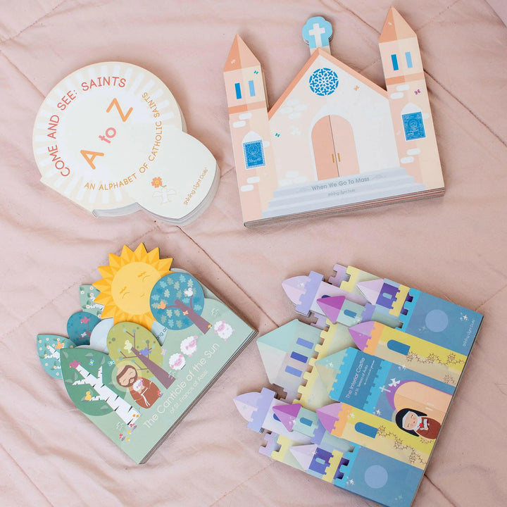 When We Go to Mass - shaped board book - Shining Light Dolls