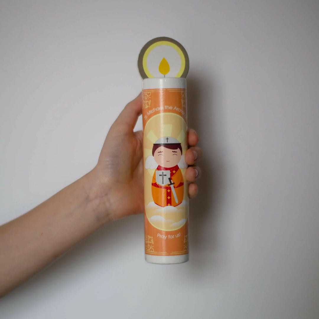 St. Michael Wooden Prayer Candle - Shining Light Dolls