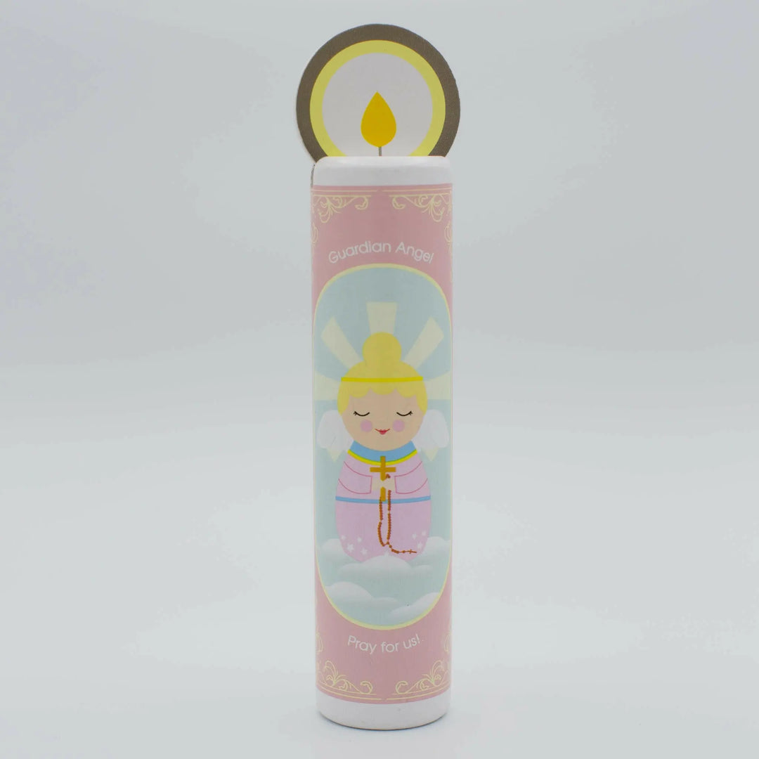 Guardian Angel Wooden Prayer Candle - Shining Light Dolls
