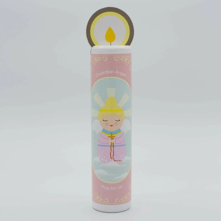 Guardian Angel Wooden Prayer Candle - Shining Light Dolls