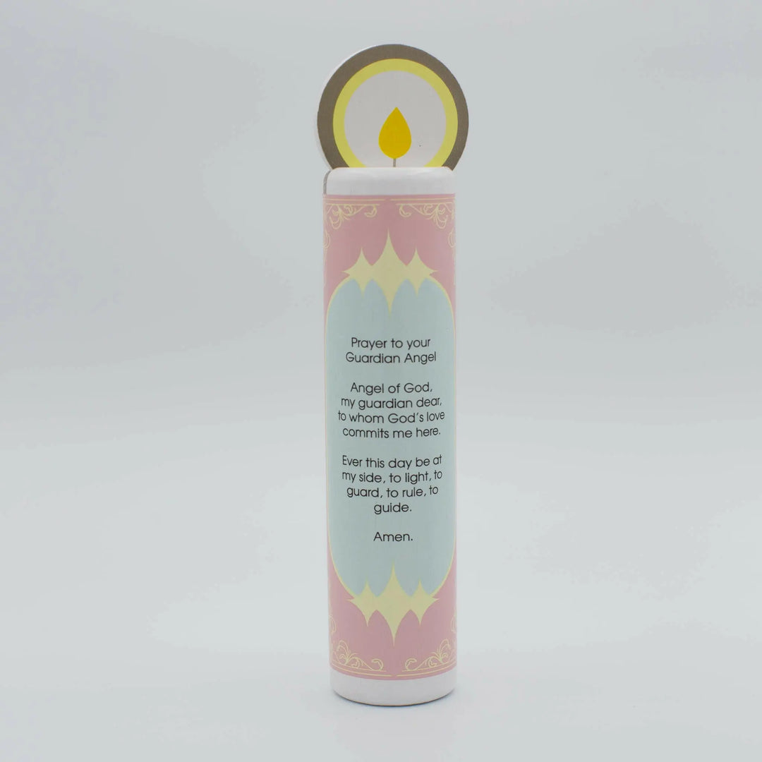 Guardian Angel Wooden Prayer Candle - Shining Light Dolls