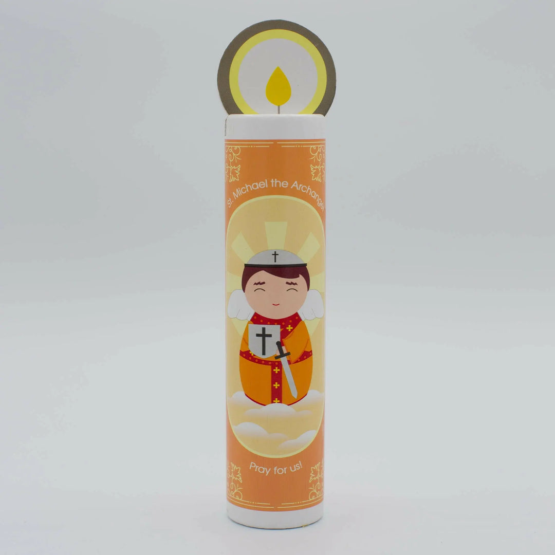 St. Michael Wooden Prayer Candle - Shining Light Dolls