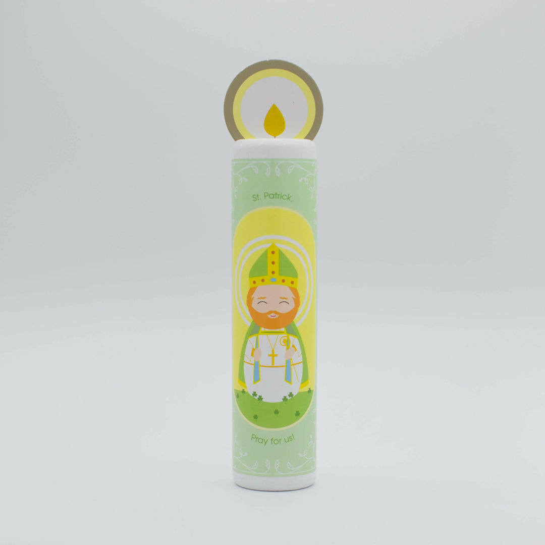 St. Patrick Wooden Prayer Candle - Shining Light Dolls