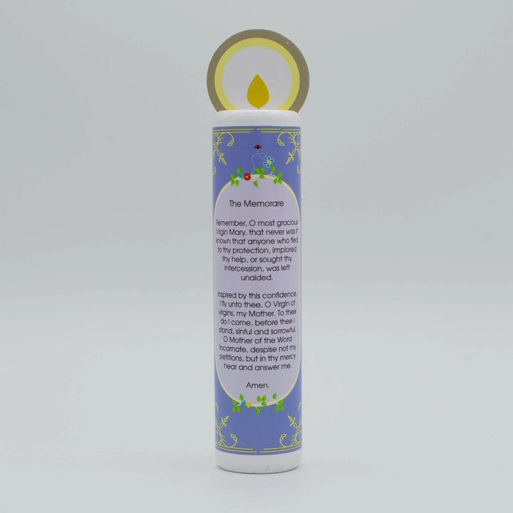 Blessed Virgin Mary (The Memorare) Wooden Prayer Candle - Shining Light Dolls