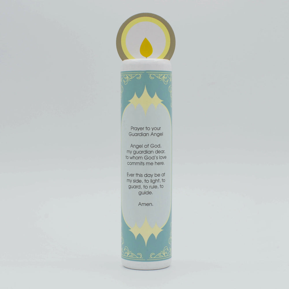 Gaurdian Angel (boy) Wooden Prayer Candle - Shining Light Dolls