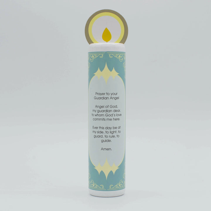Gaurdian Angel (boy) Wooden Prayer Candle - Shining Light Dolls