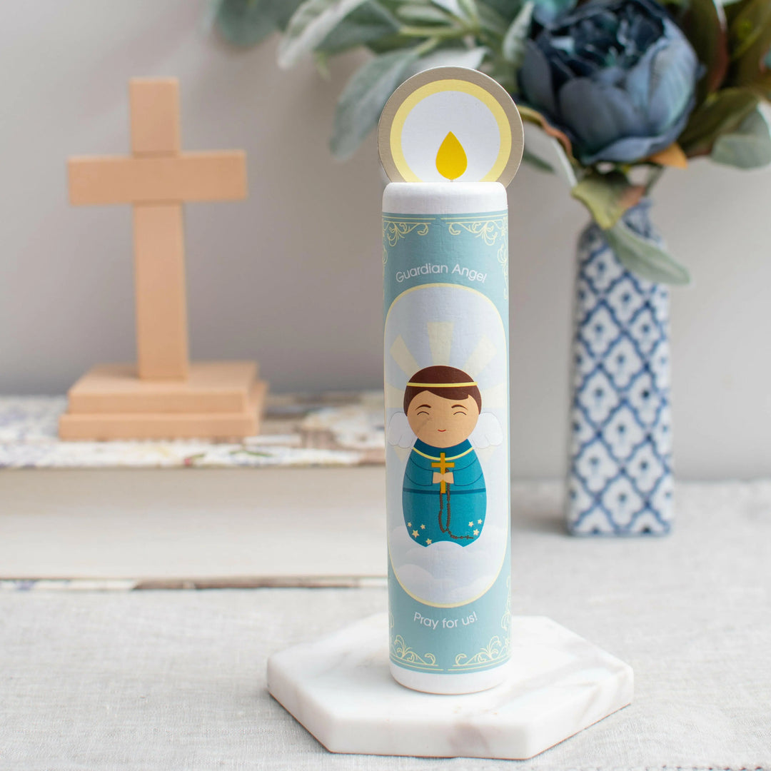 *Coming Soon* Gaurdian Angel (boy) Wooden Prayer Candle - Shining Light Dolls