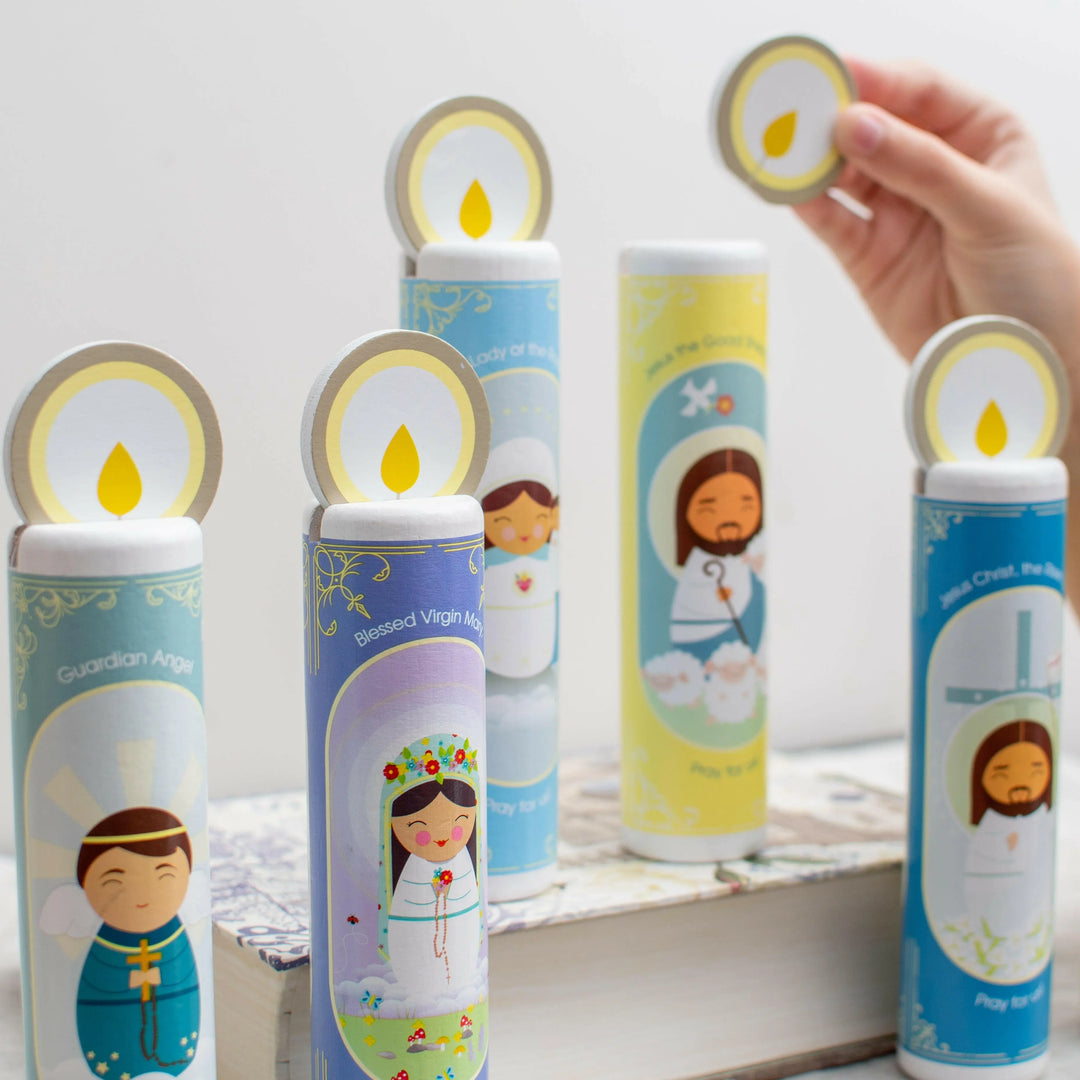 *Coming Soon* Blessed Virgin Mary (The Memorare) Wooden Prayer Candle - Shining Light Dolls