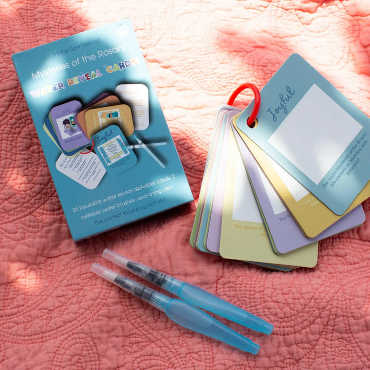 Mysteries of the Rosary Water Reveal Cards - Shining Light Dolls