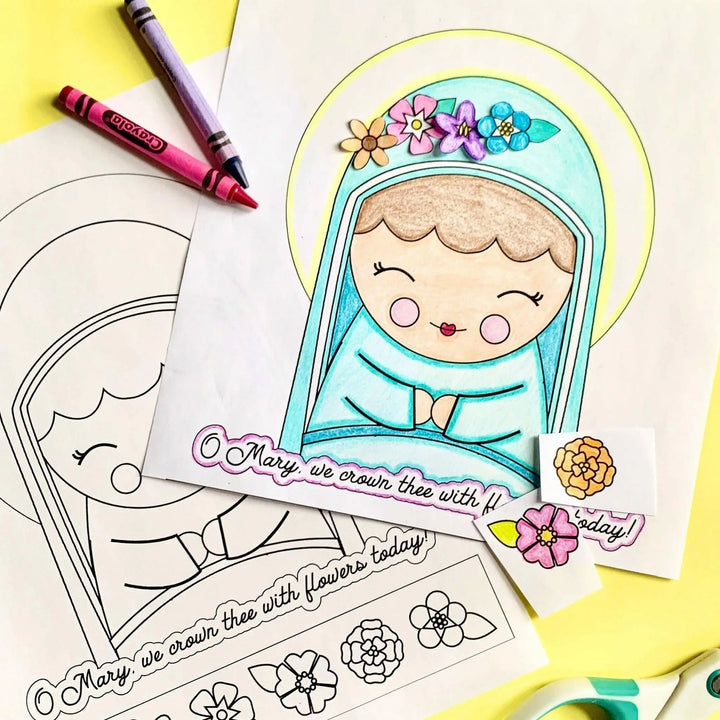 May Crowning Coloring Craft - Digital Download - Shining Light Dolls