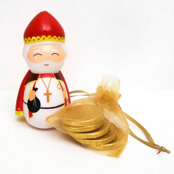 Milk Chocolate St. Nicholas Chocolate Coin Pouch  Shining Light Dolls