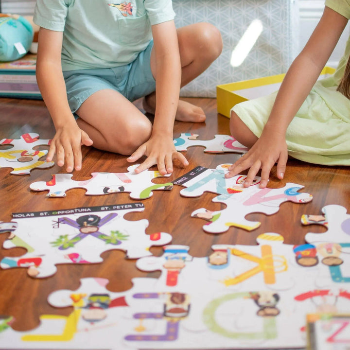 Saints & Symbols Alphabet Giant Floor Puzzle 24" x 36" - Shining Light Dolls