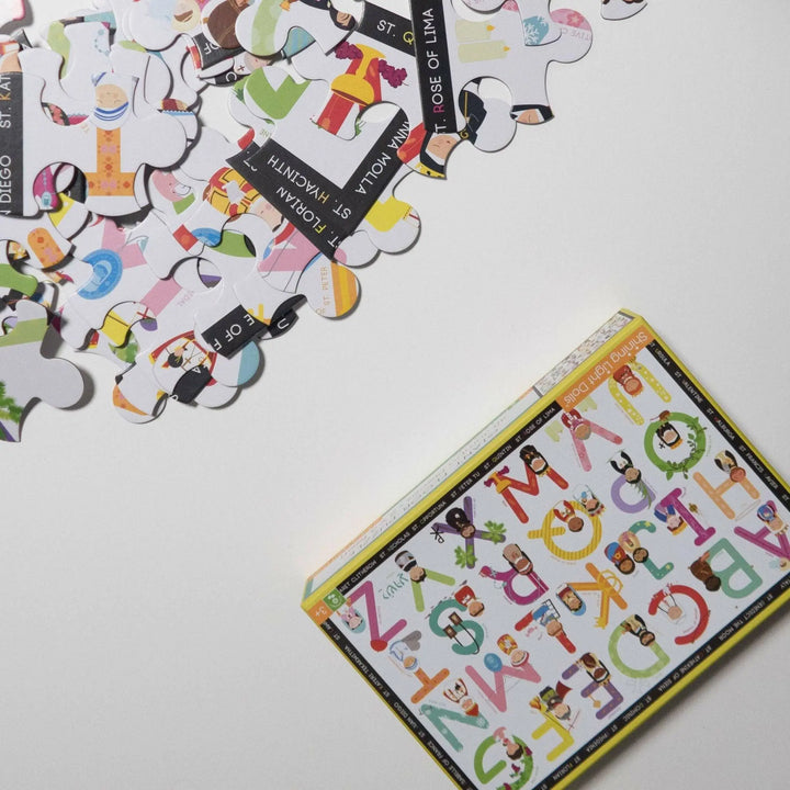 Saints & Symbols Alphabet Giant Floor Puzzle 24" x 36" - Shining Light Dolls