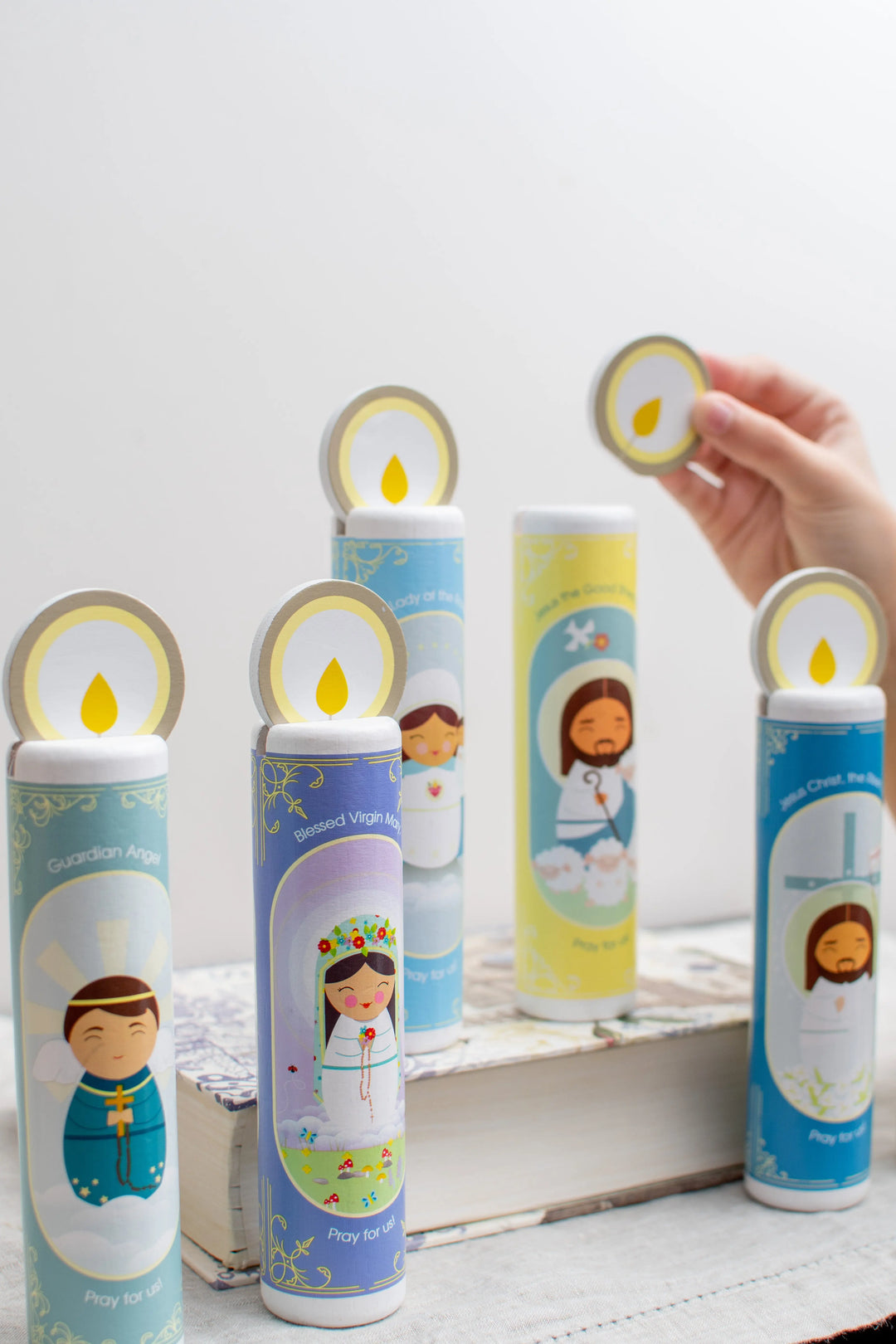 Wooden-Prayer-Candles Shining Light Dolls