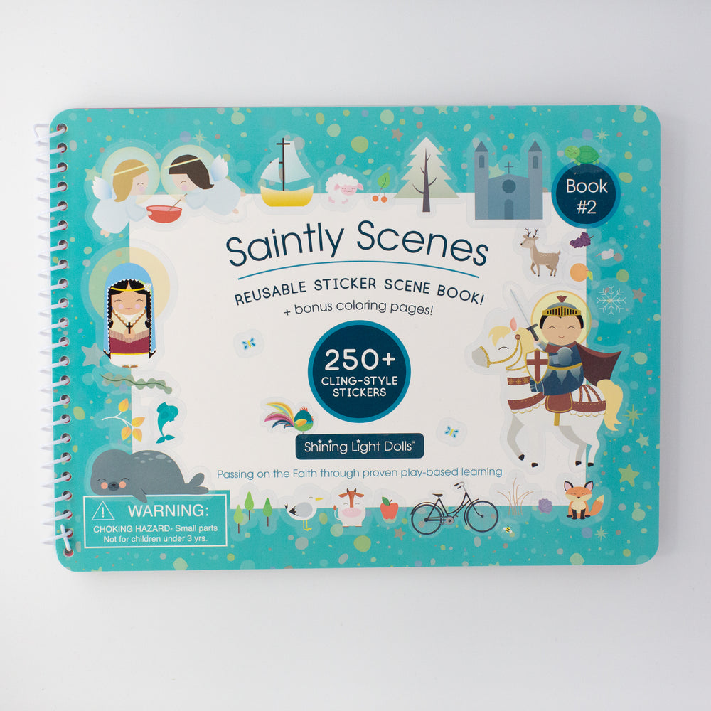 Saintly Scenes Book #2 - Reusable Sticker Scene and Coloring Book - Shining Light Dolls