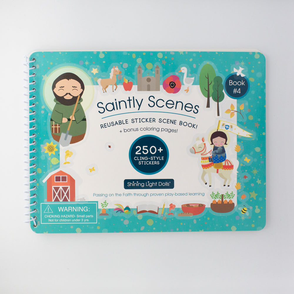 Saintly Scenes Book #4 - Reusable Sticker Scene and Coloring Book - Shining Light Dolls