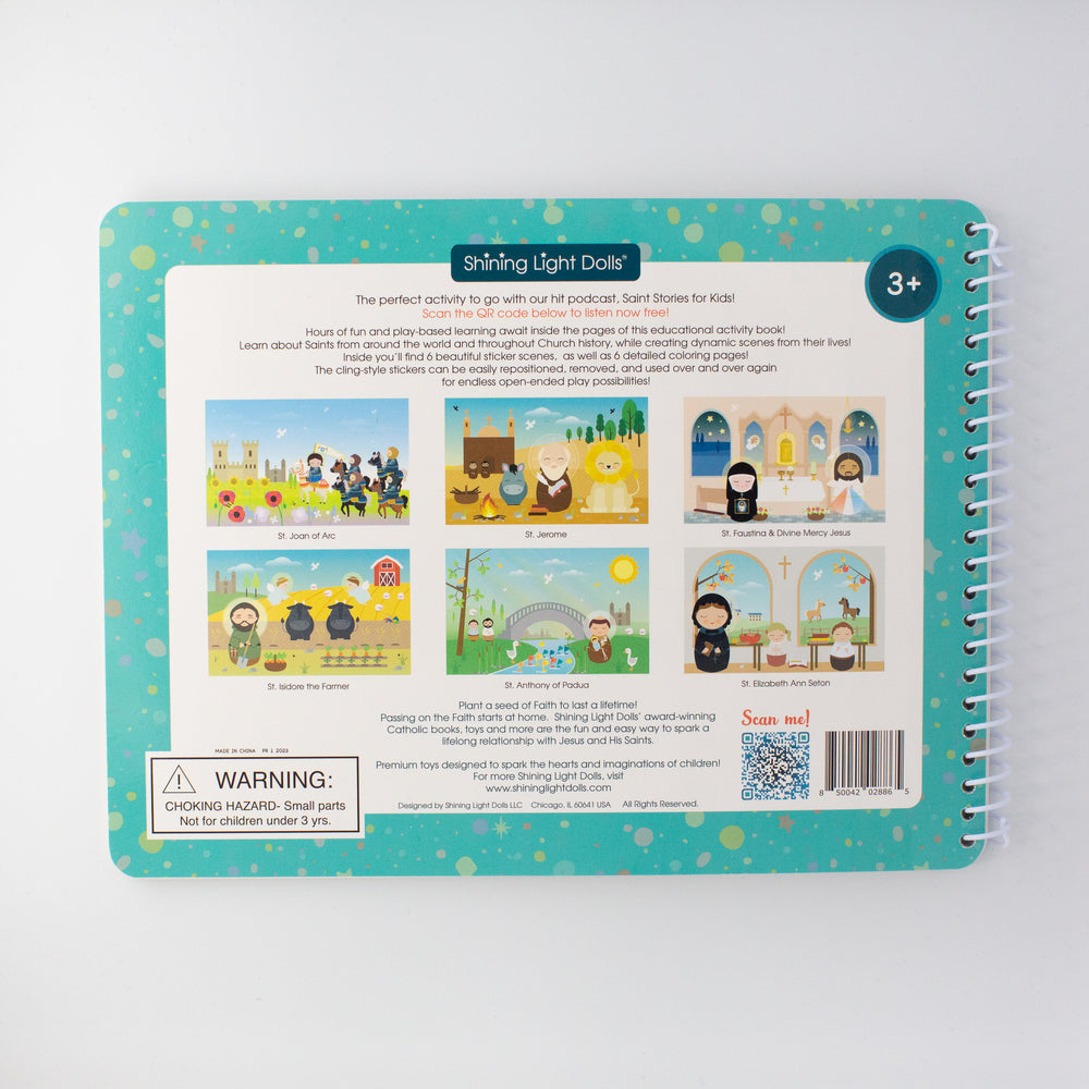 
                  
                    Saintly Scenes Book #4 - Reusable Sticker Scene and Coloring Book - Shining Light Dolls
                  
                