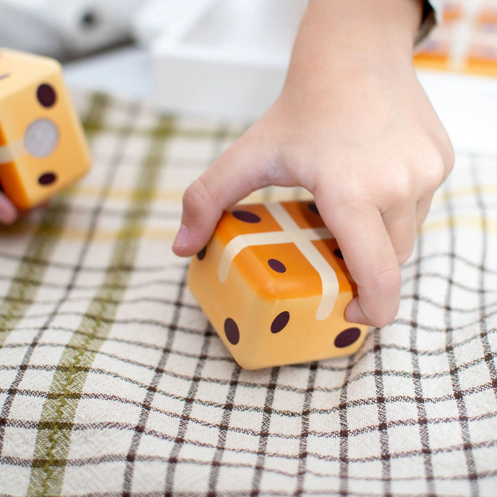 Hot Cross Buns Wooden Play Food Set- Mini Catholic Kitchen Shining Light Dolls