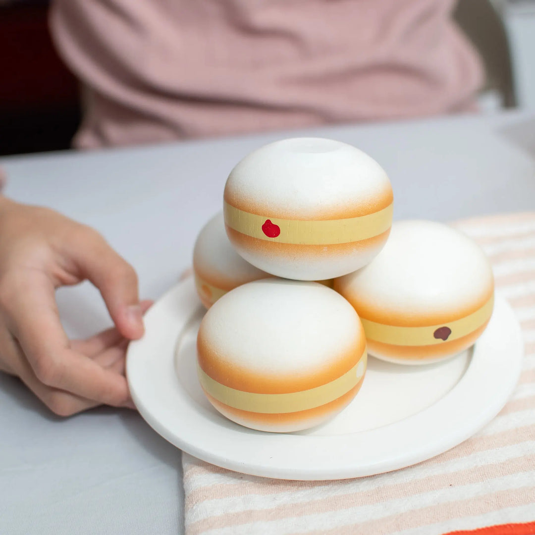 Fat Tuesday Paczki Wooden Play Food Set- Mini Catholic Kitchen Shining Light Dolls