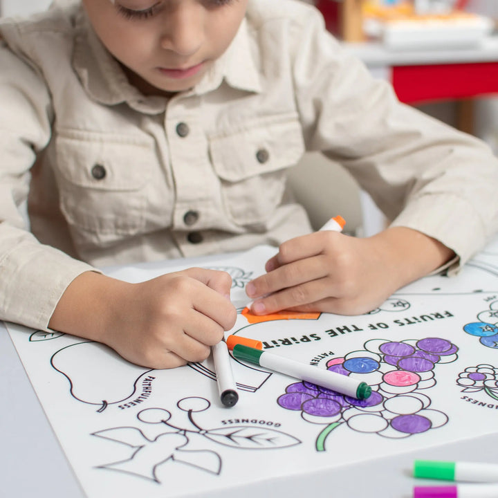 Fruits of the Spirit Washable Silicone Coloring Placemat Shining Light Dolls