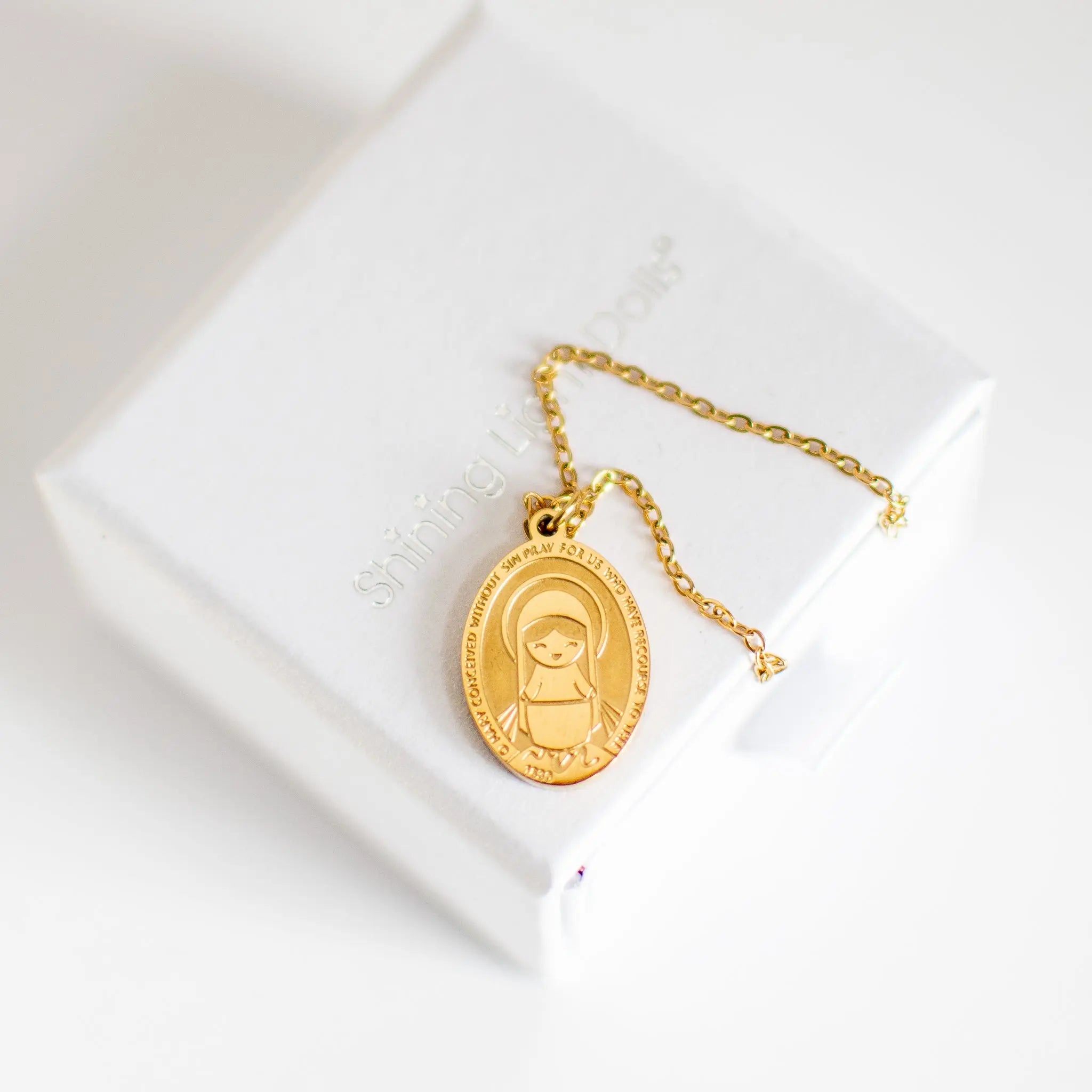 Miraculous Medal - 18K Gold over 316 Stainless Steel - Shining