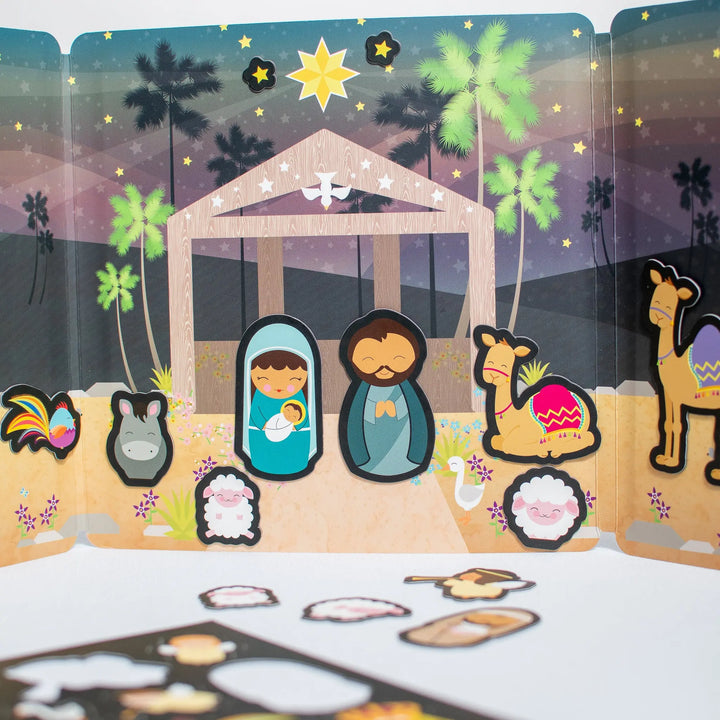 The Christmas Nativity - Magnetic Playscene Shining Light Dolls