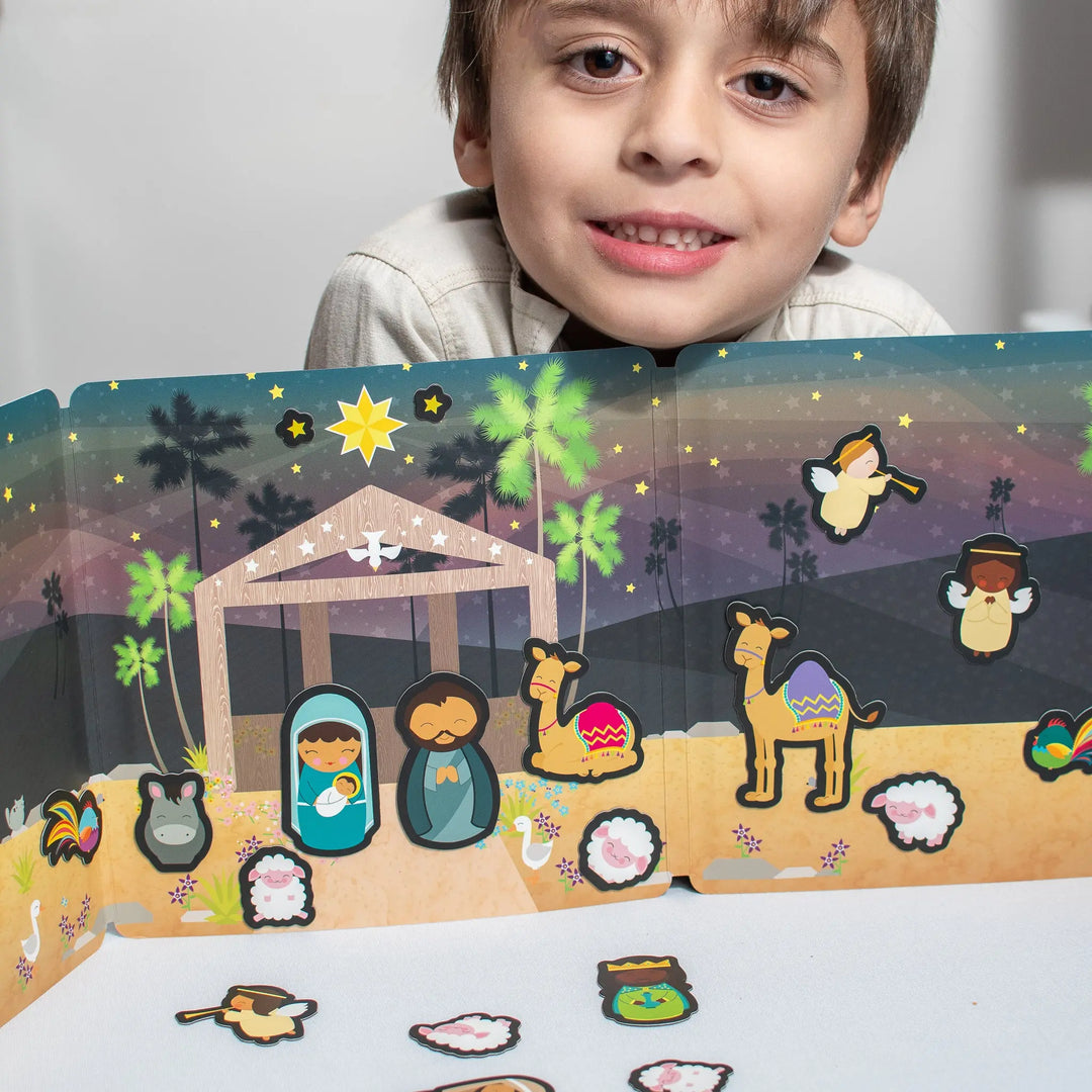 The Christmas Nativity - Magnetic Playscene Shining Light Dolls