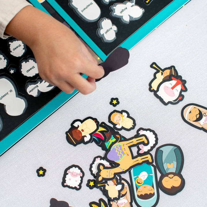 The Christmas Nativity - Magnetic Playscene Shining Light Dolls