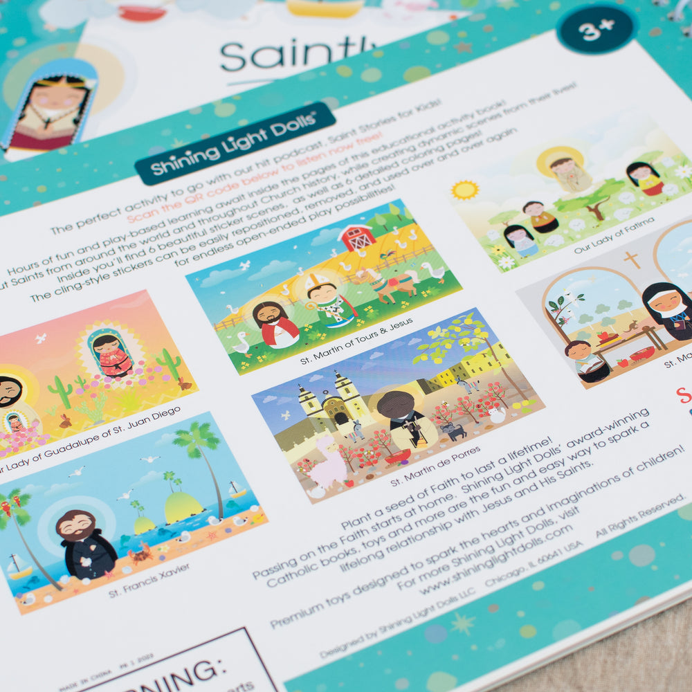 
                  
                    Saintly Scenes Book #1 - Reusable Sticker Scene and Coloring Book - Shining Light Dolls
                  
                