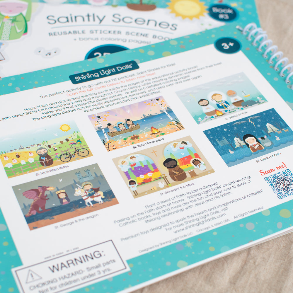 
                  
                    Saintly Scenes Book #2 - Reusable Sticker Scene and Coloring Book - Shining Light Dolls
                  
                
