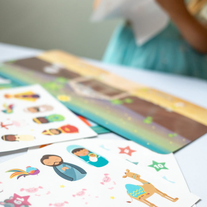 Adventskalender &amp;amp; Weihnachtskrippe Wiederverwendbarer Stickerspaß