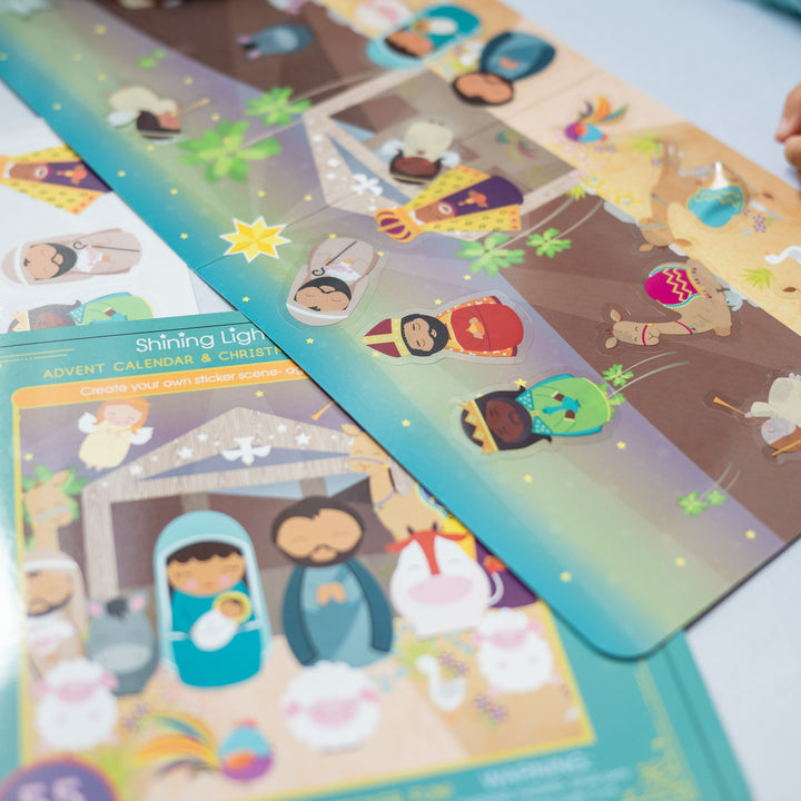 Adventskalender &amp;amp; Weihnachtskrippe Wiederverwendbarer Stickerspaß