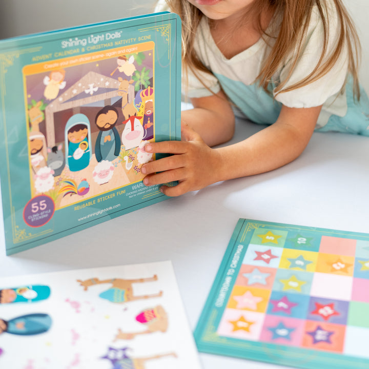 Adventskalender &amp;amp; Weihnachtskrippe Wiederverwendbarer Stickerspaß