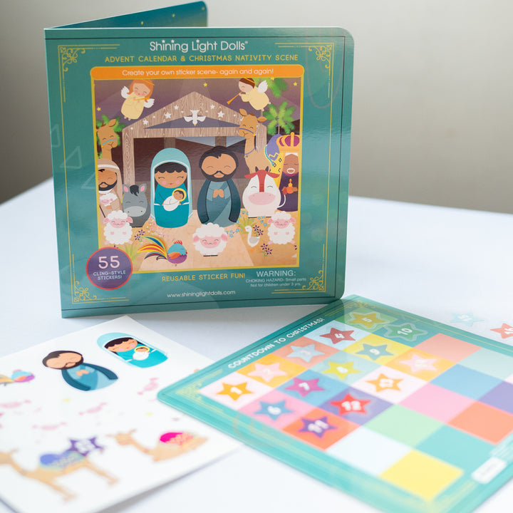 Adventskalender &amp;amp; Weihnachtskrippe Wiederverwendbarer Stickerspaß