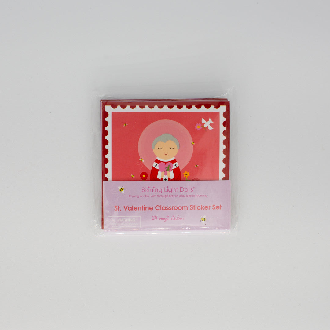 St. Valentine Classroom Sticker Set - 24 pack - Shining Light Dolls