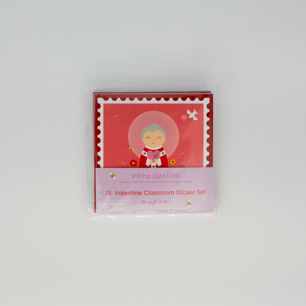 St. Valentine Classroom Sticker Set - 24 pack - Shining Light Dolls
