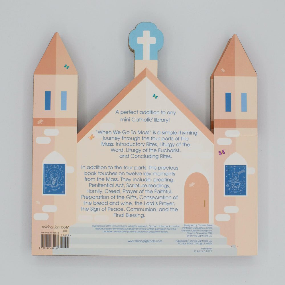 When We Go to Mass - shaped board book - Shining Light Dolls