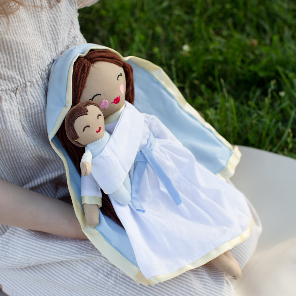 
                  
                    Baby Jesus Rag Doll & Wrap Carrier Set - Shining Light Dolls
                  
                