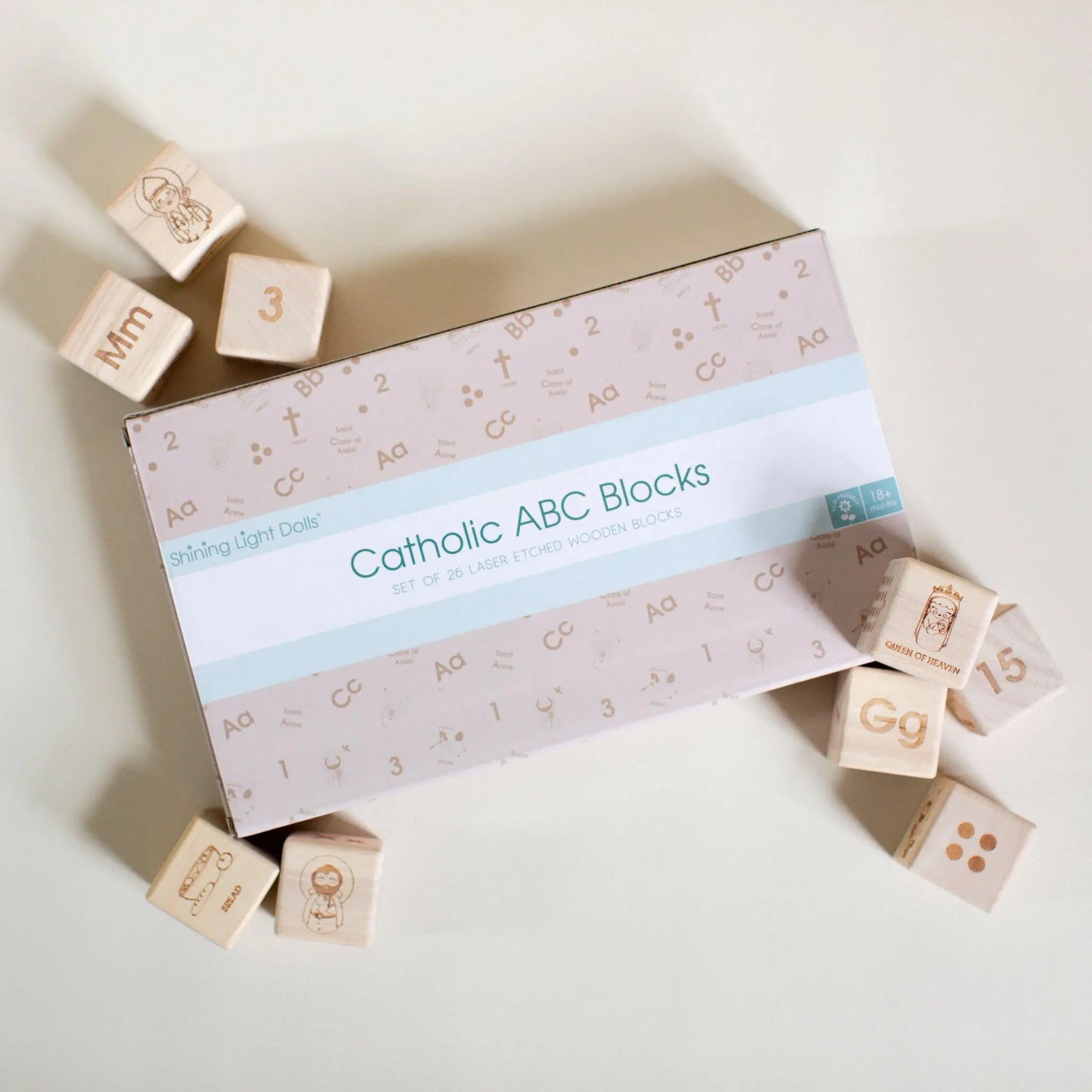 Ib Blocks Catholic ABC Alphabet Blocks - Shining Light Dolls