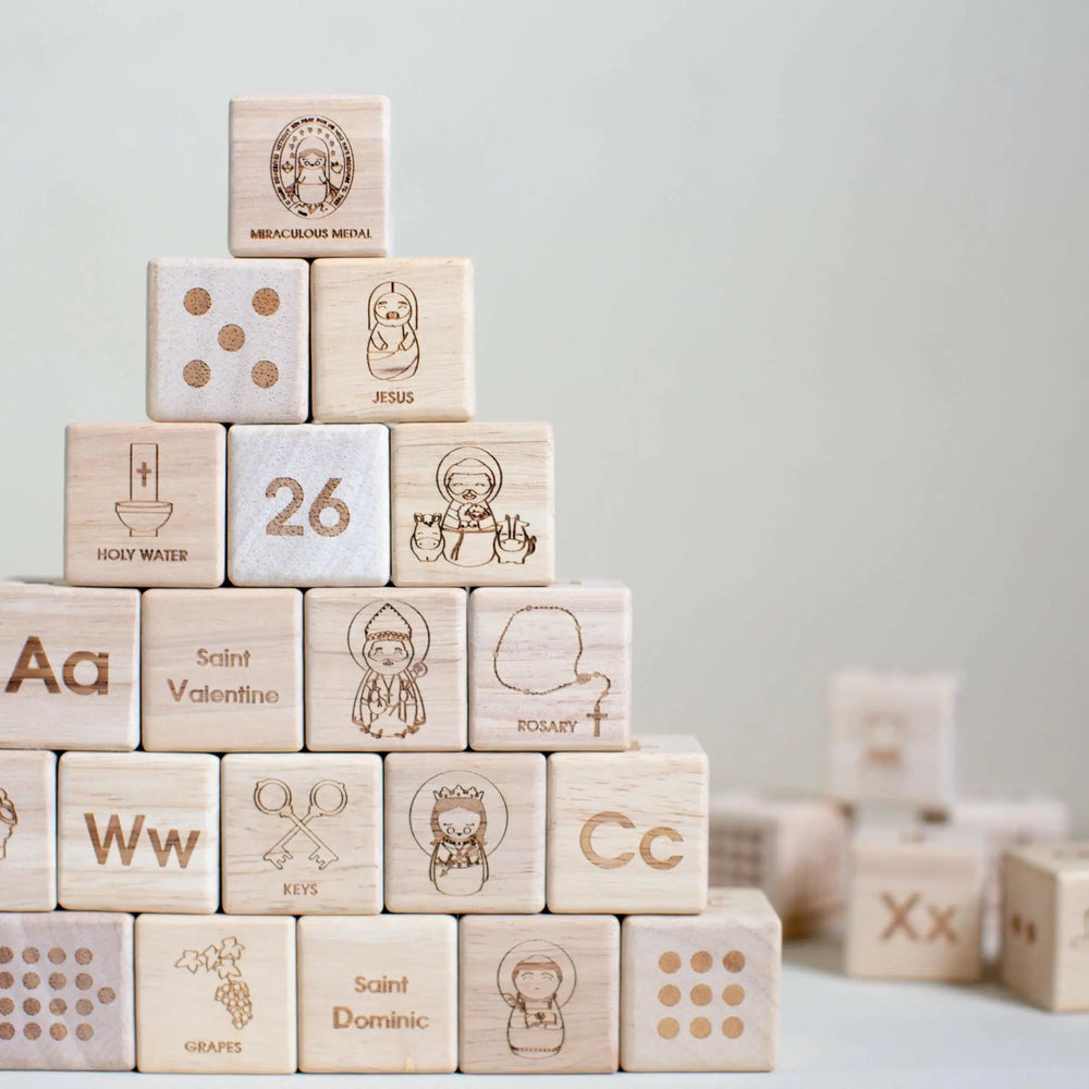 Catholic ABC Alphabet Blocks - Shining Light Dolls