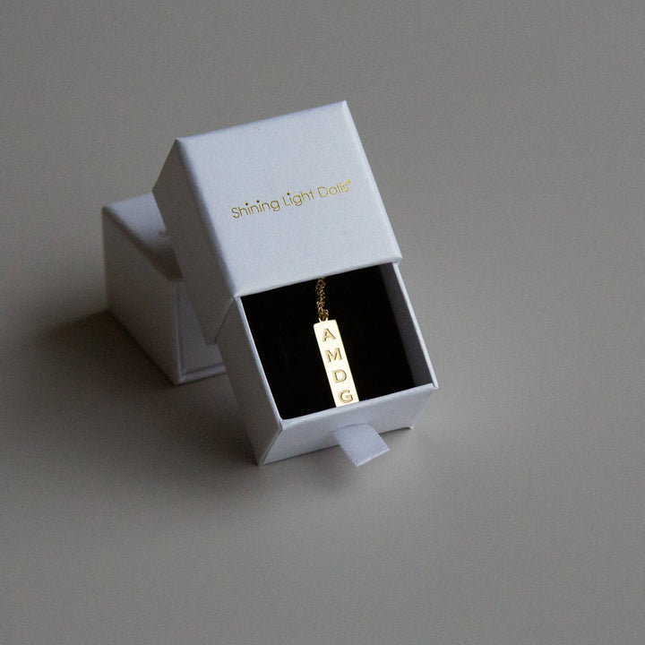 AMDG Medal - 18K Gold over 316 Stainless Steel Shining Light Dolls