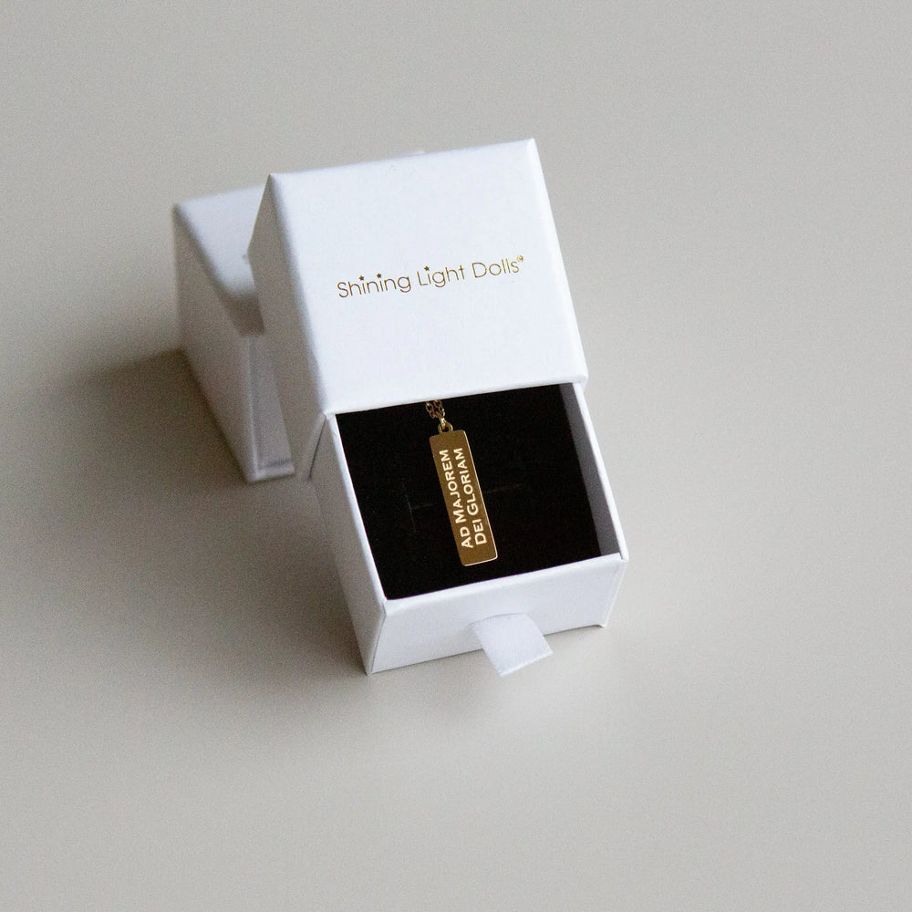 AMDG Medal - 18K Gold over 316 Stainless Steel Shining Light Dolls