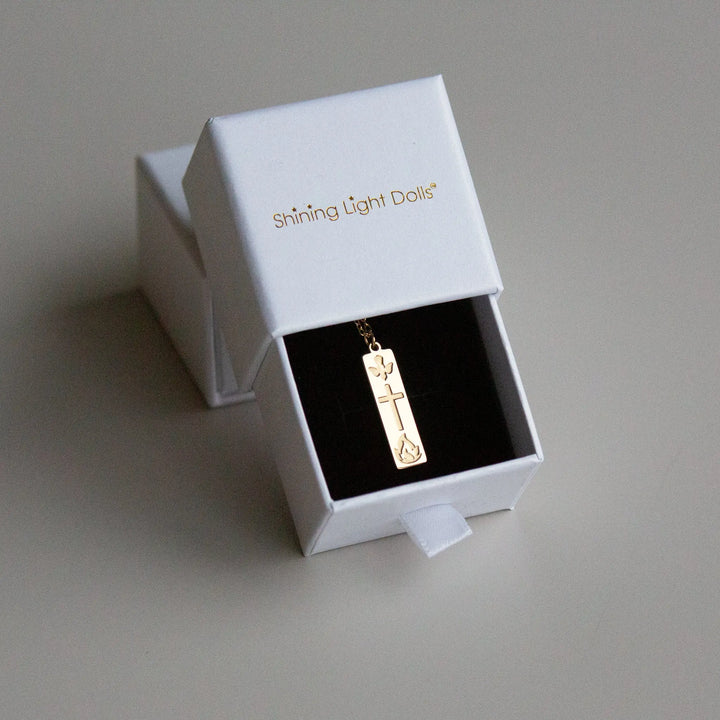 Holy Spirit Medal - 18K Gold over 316 Stainless Steel Shining Light Dolls