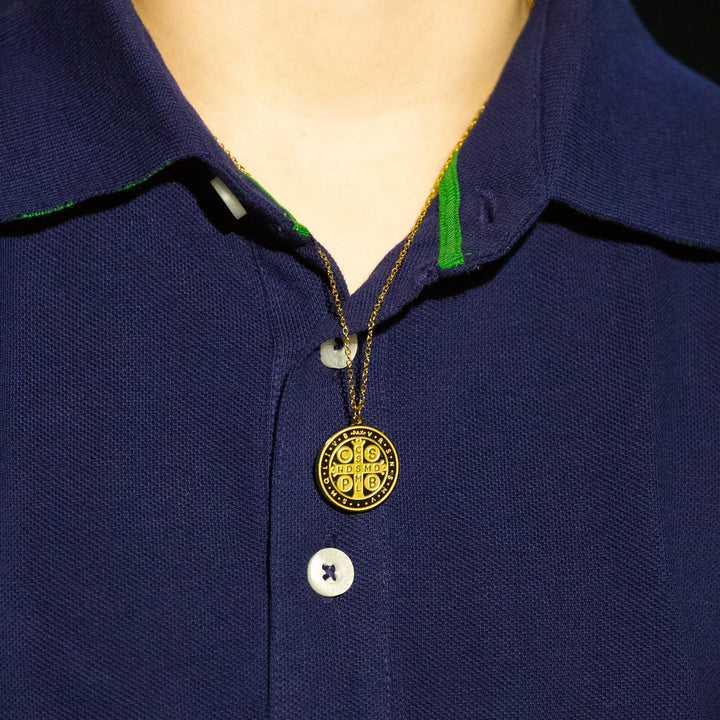 St. Benedict Medal - 18K Gold over 316 Stainless Steel Shining Light Dolls