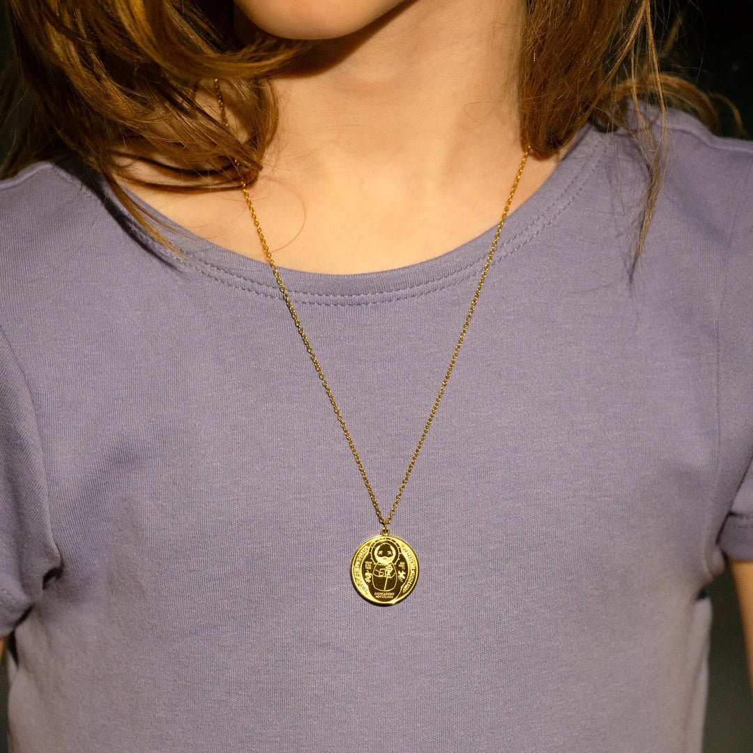 St. Benedict Medal - 18K Gold over 316 Stainless Steel Shining Light Dolls