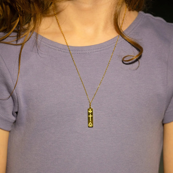 Holy Spirit Medal - 18K Gold over 316 Stainless Steel Shining Light Dolls