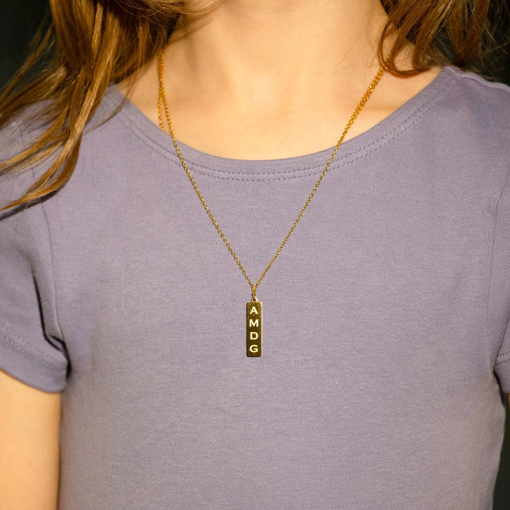 AMDG Medal - 18K Gold over 316 Stainless Steel Shining Light Dolls